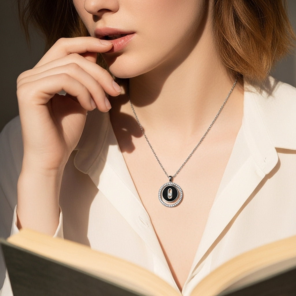 Crystal Link Circle Necklace