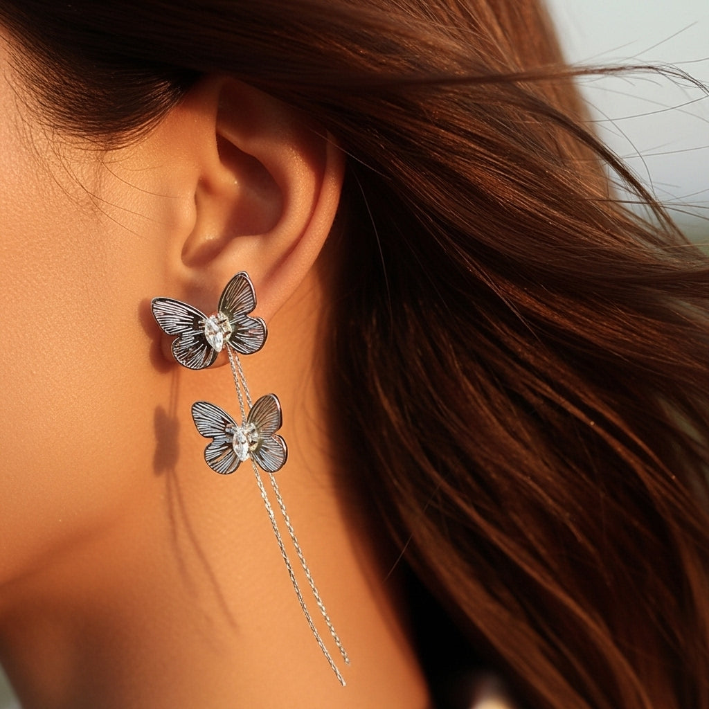 Crystal Butterfly Earrings