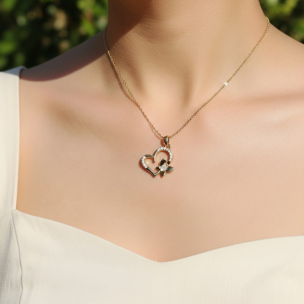 Butterfly Heart Necklace
