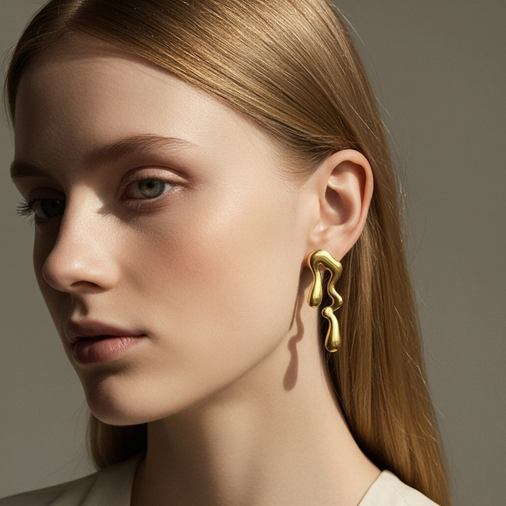Fluid Gold Earring