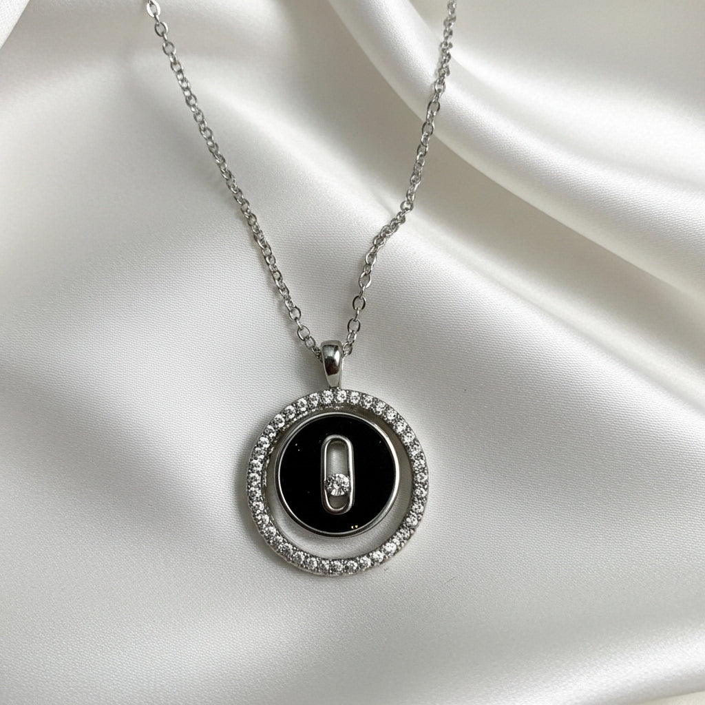 Crystal Link Circle Necklace