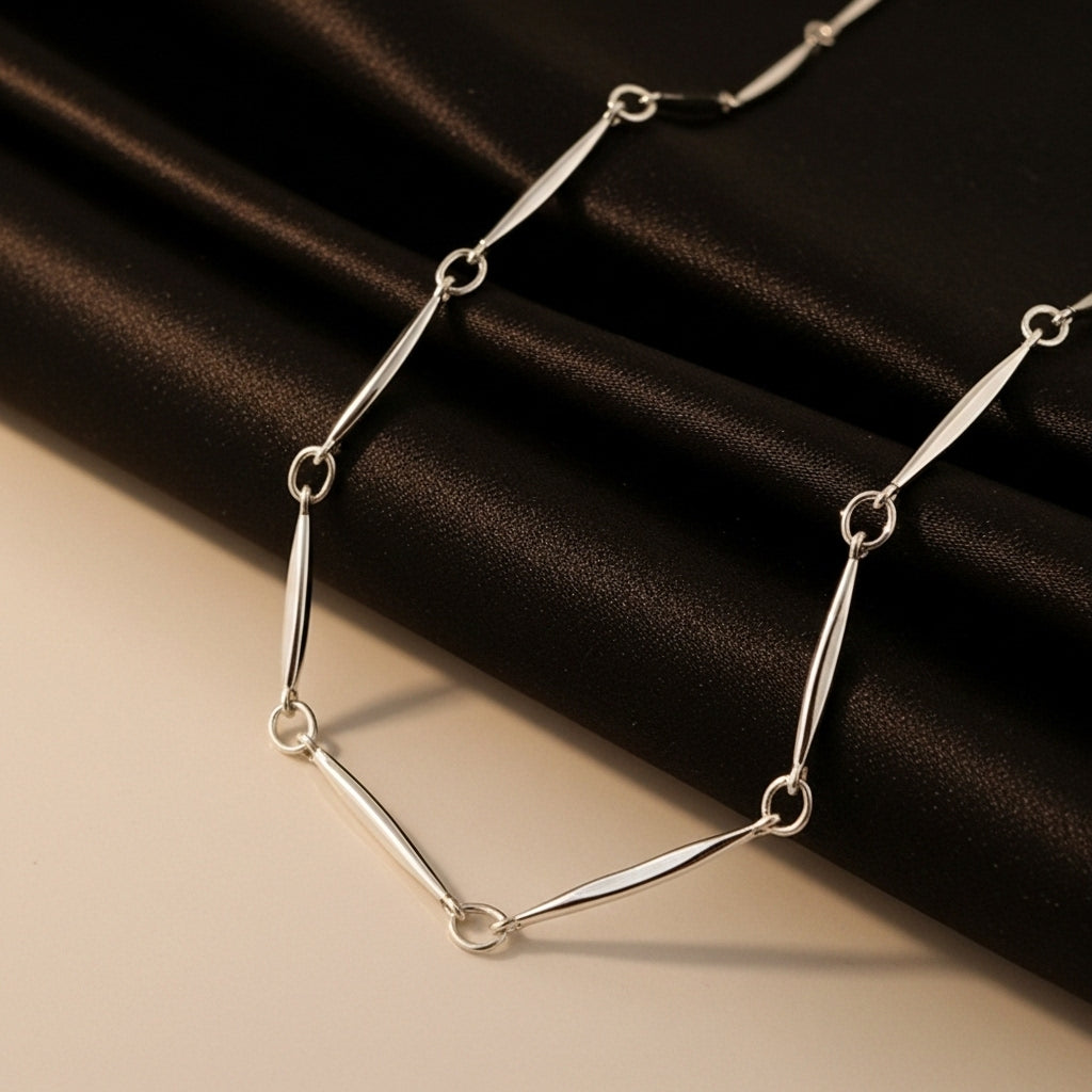 Silver Bar Link Chain