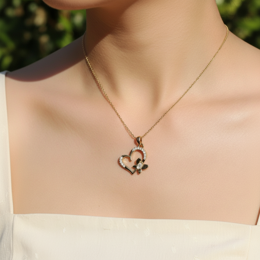 Butterfly Heart Necklace