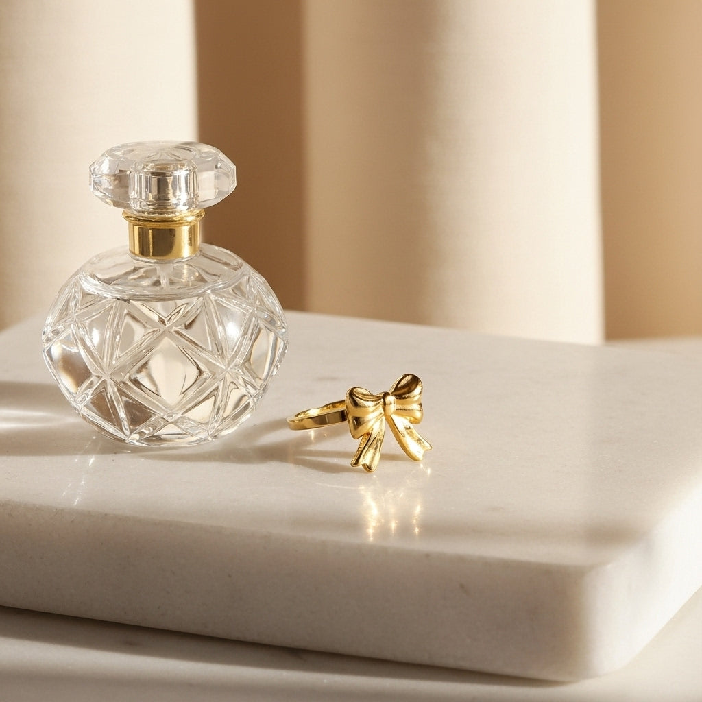 Gold Ribbon Bow Ring