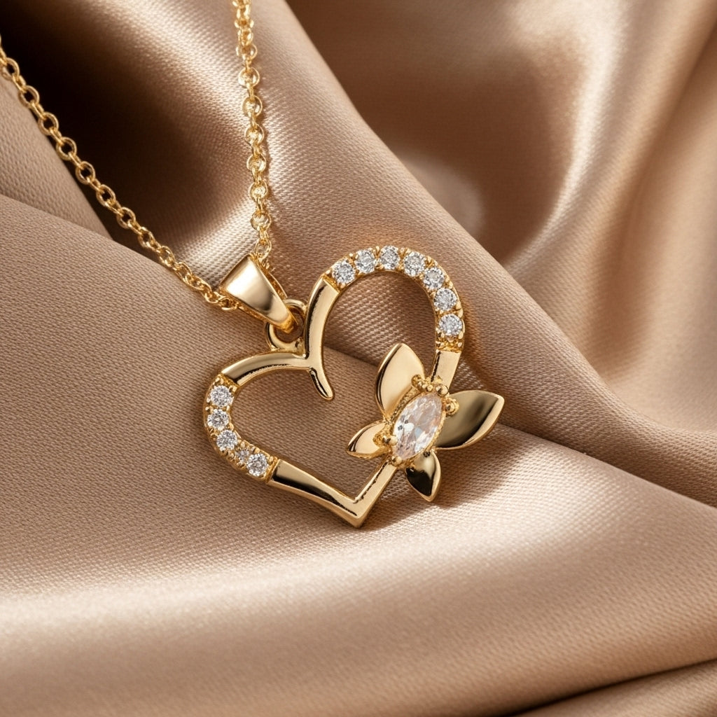 Butterfly Heart Necklace