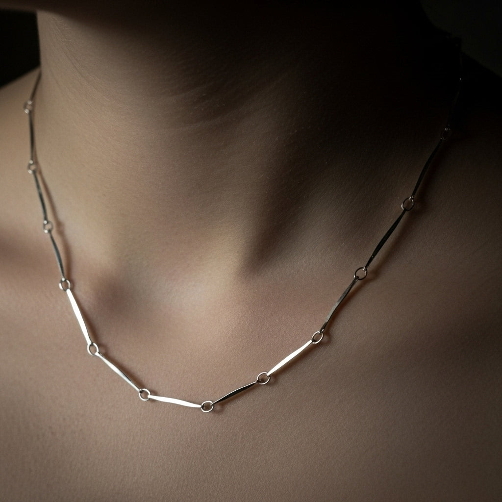 Silver Bar Link Chain