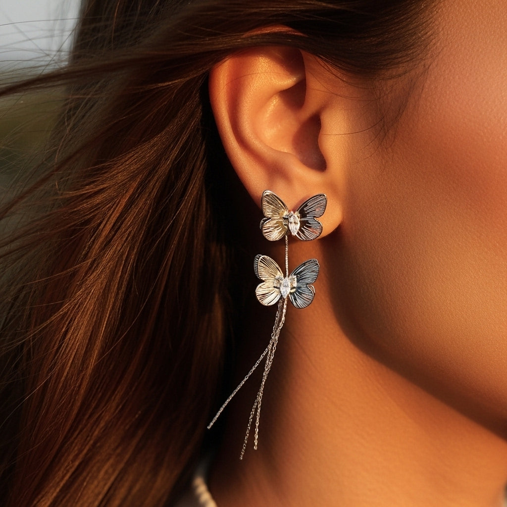 Crystal Butterfly Earrings