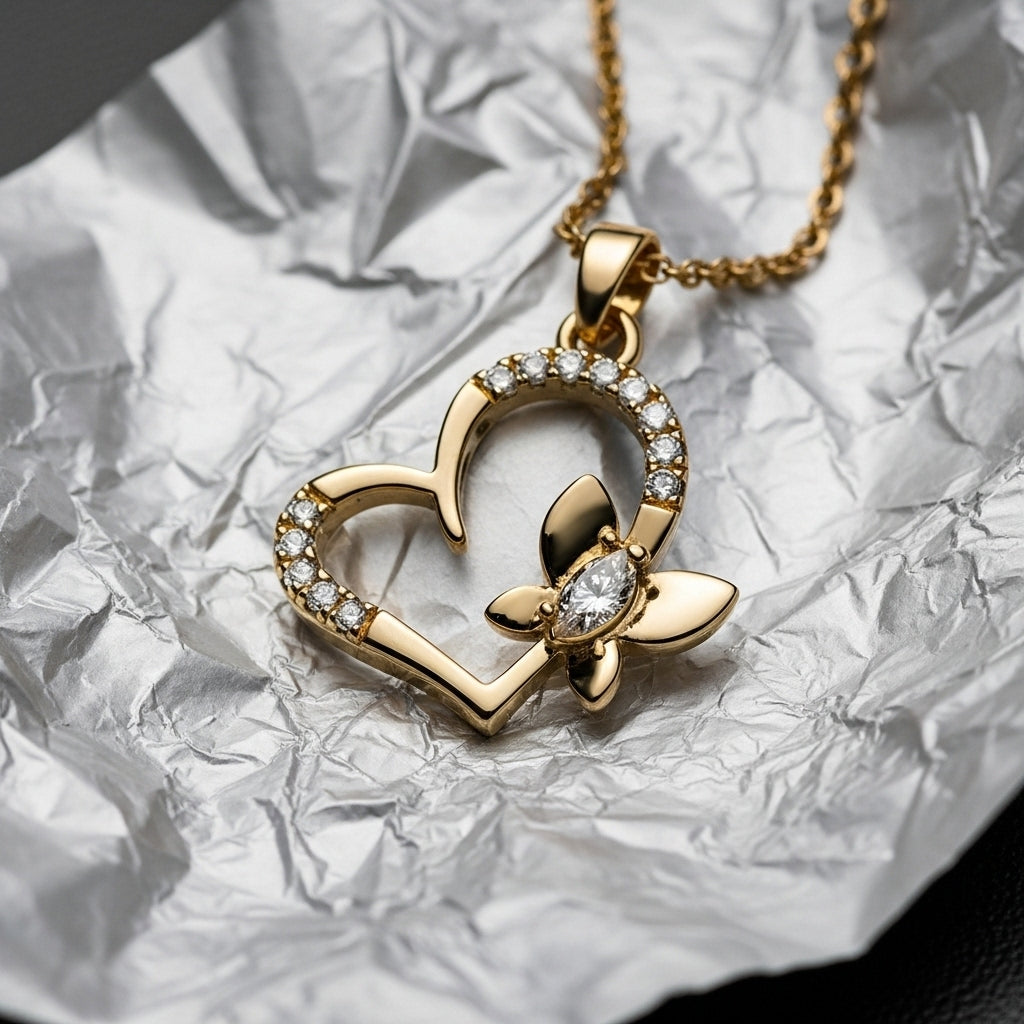 Butterfly Heart Necklace